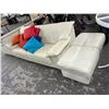 Image 2 : Bone Leather Sofas 2 w/Ottomans and Pillows