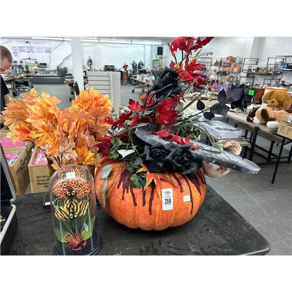 Halloween Pumpkin, Silk Floral Décor