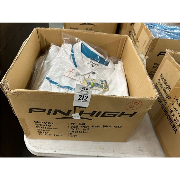 8-Pin Hi Men's New White Polo Golf Shirts - 8 X $