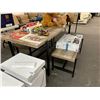 Image 2 : Contemporary Metal w/Distressed Top w/2 Benches
