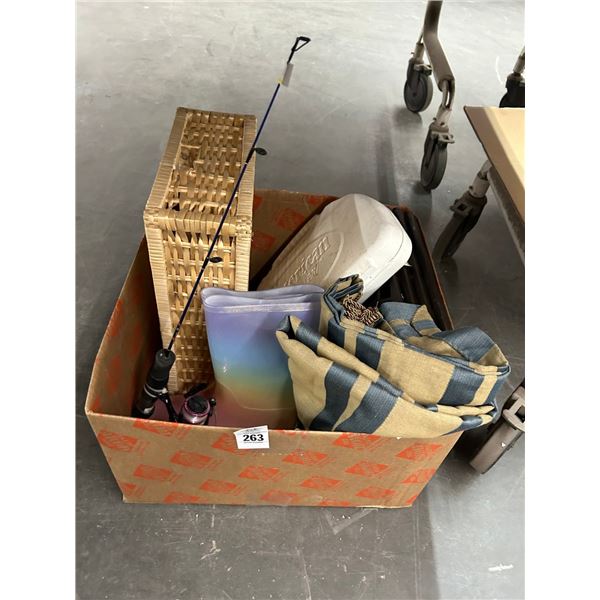 Girl's Boots, Fishing Pole, Tapestry, Basket, Wall Art, Fillet Knife