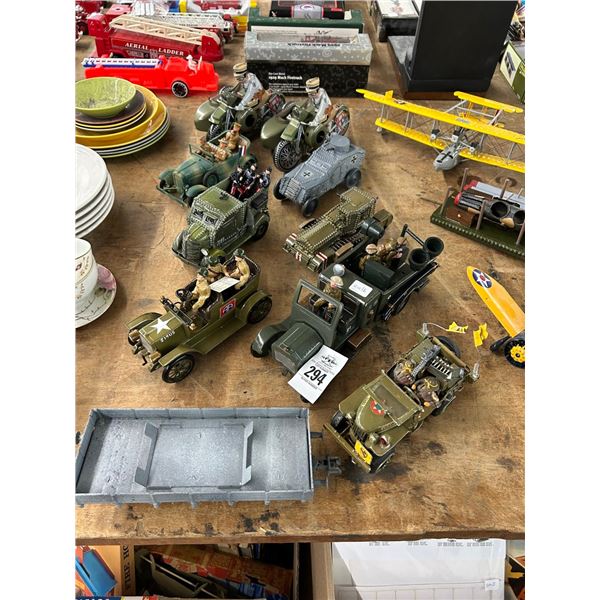9-Military Car Models - 9 X $