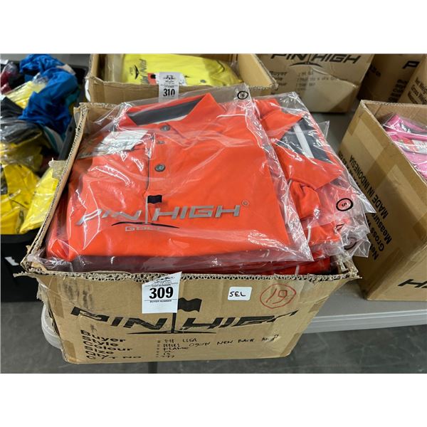 19--Pin High New Polo Golf Shirt - Orange - 19 X $