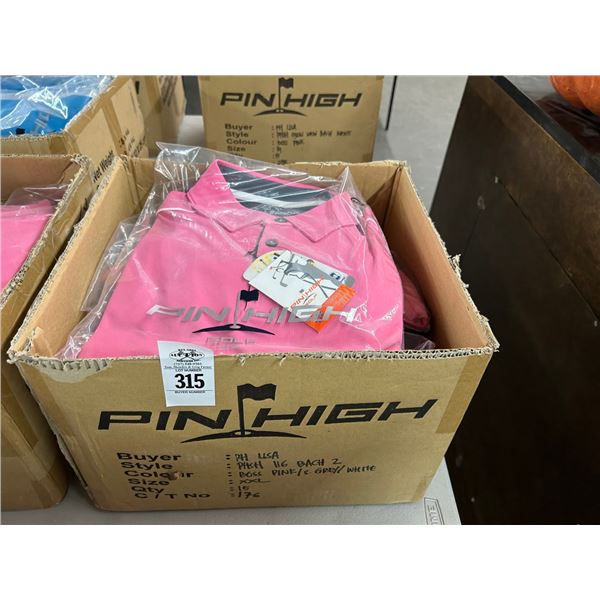 15-Pin High New Polo Golf Shirt - Pink - 15 X $