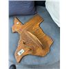 Image 1 : Texas Shaped Wood Carved Wall Shelf w/Coat Hangers