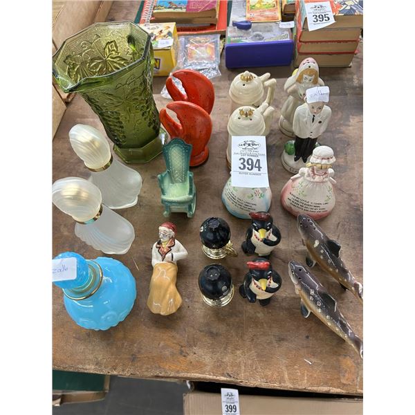 Aerosols, Shakers, Depression Glass Pitcher