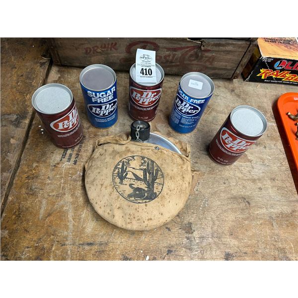 Vintage Dr. Pepper Cans, Canteen