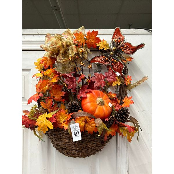 Ornate Fall Wall Hangning Basket