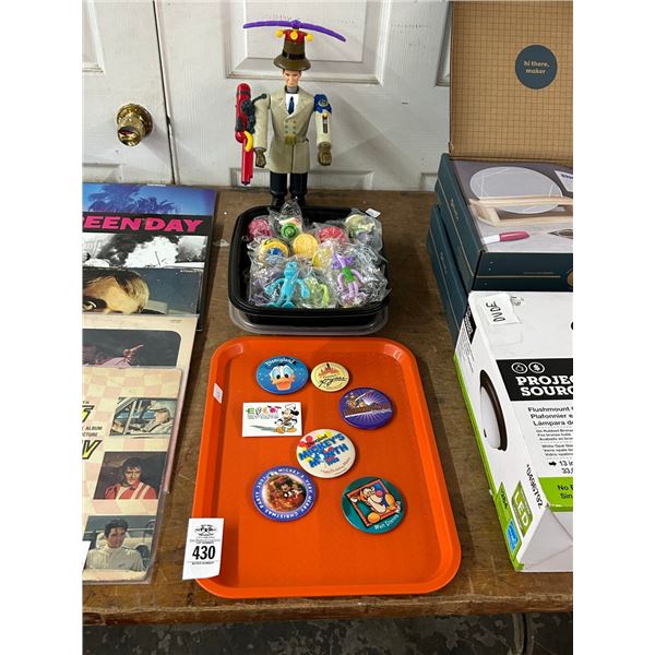 Souvenir Disney Pins, Inspector Gadget, Toy Story Figurines