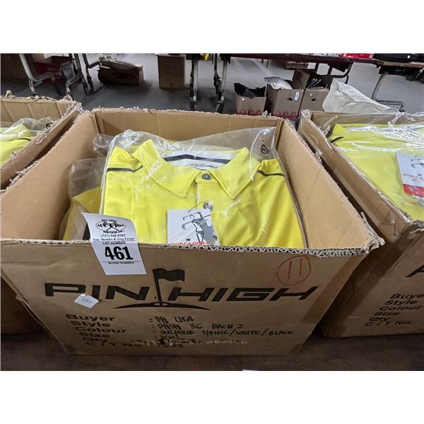 11-Pin High New Men's Polo Golf Shirt - Yellow - 11 X $
