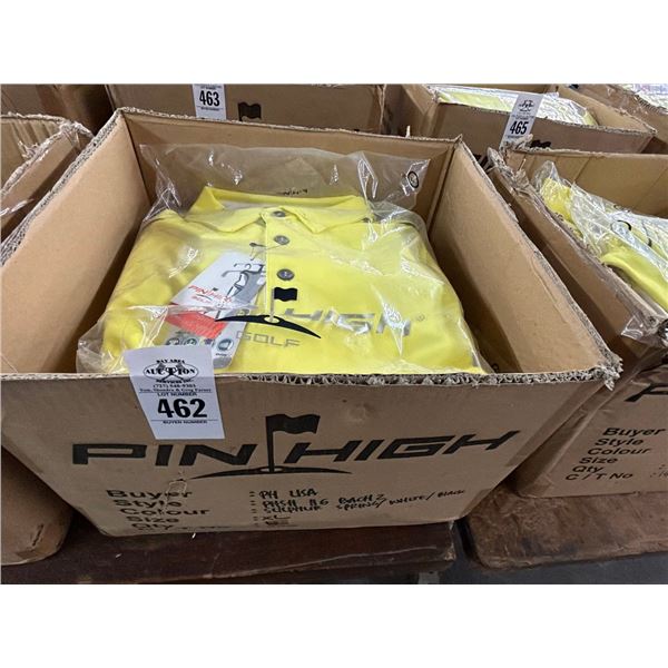 15-Pin High New Men's Polo Golf Shirt - Yellow - 15 X $