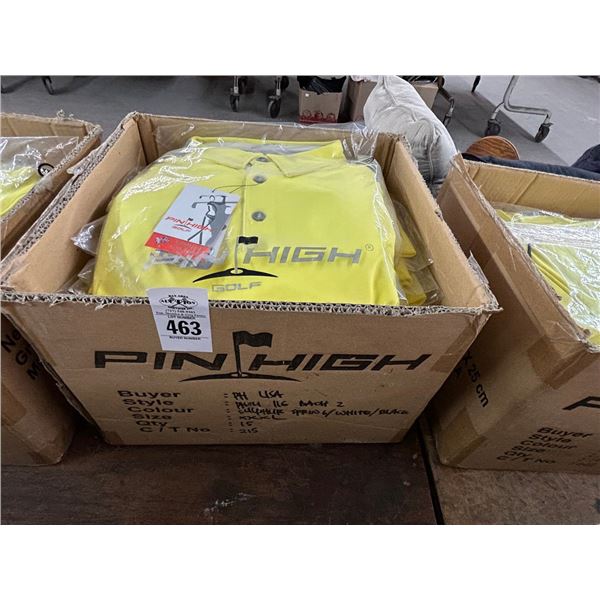 15-Pin High New Men's Polo Golf Shirt - Yellow - 15 X $