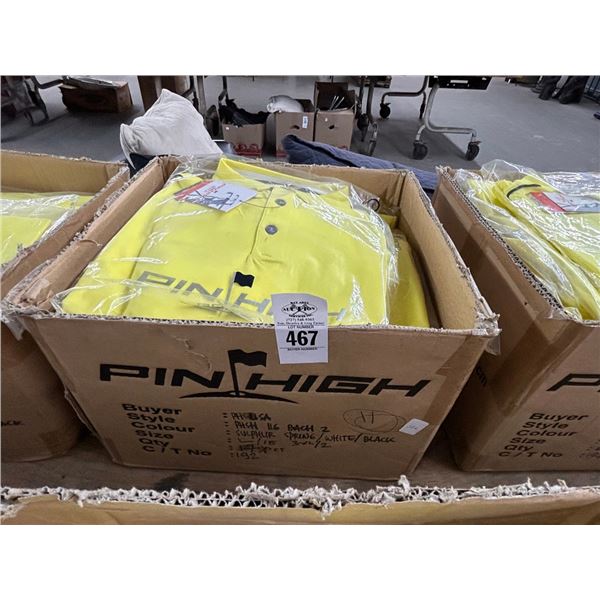 15-Pin High New Men's Polo Golf Shirt - Yellow - 15 X $