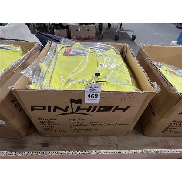 17-Pin High New Men's Polo Golf Shirt - Yellow - 17 X $
