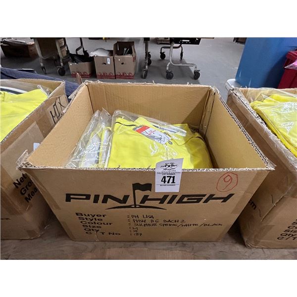 9-Pin High New Men's Polo Golf Shirt - Yellow - 9 X $