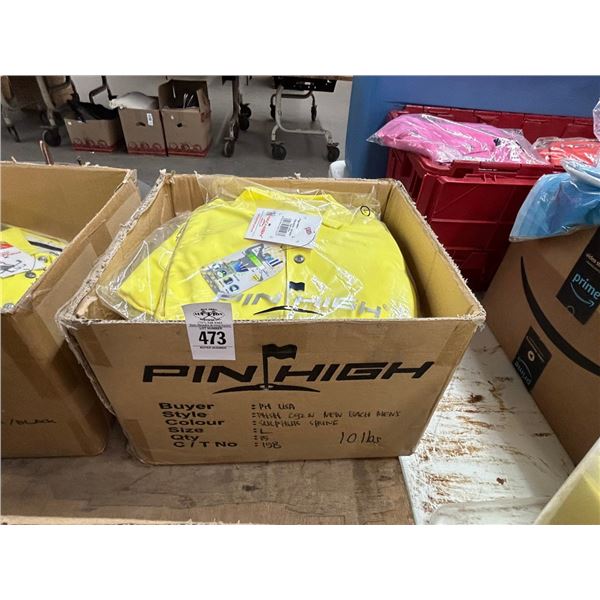 15-Pin High New Men's Polo Golf Shirt - Yellow - 15 X $