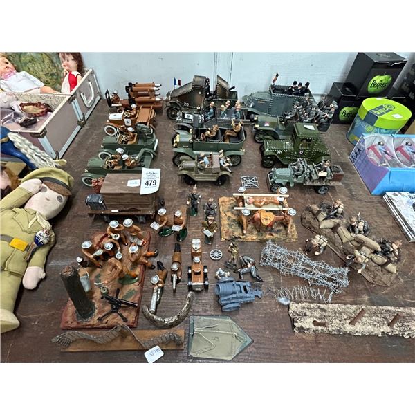 Asst. Military Vintage Toy Soldiers, Die Cast Cars