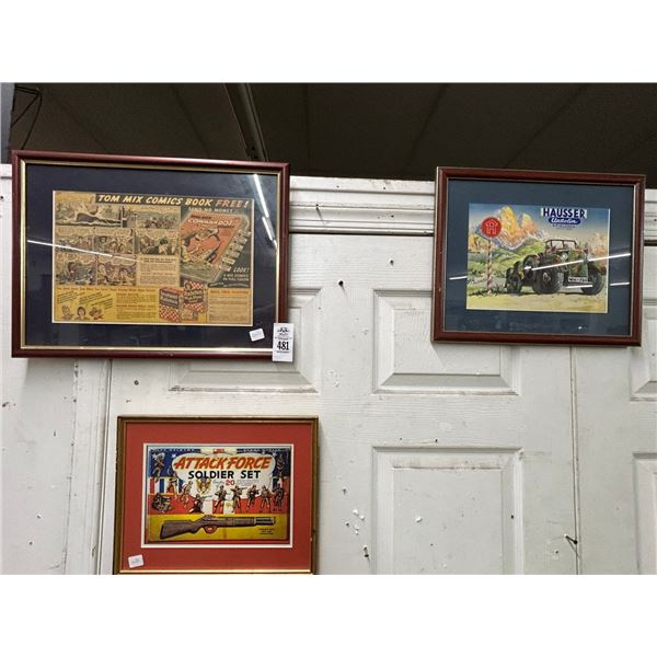 Asst. Vintage Framed Advertisements - 3