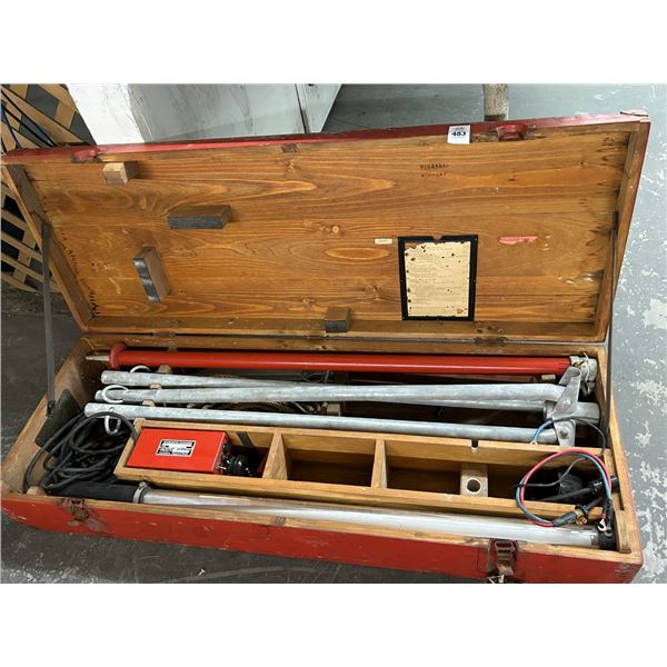 Vintage Tripod Light Pole w/Transformer and Crate