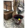 Image 2 : Woven Vase w/Silk Plant, Basket, Planter