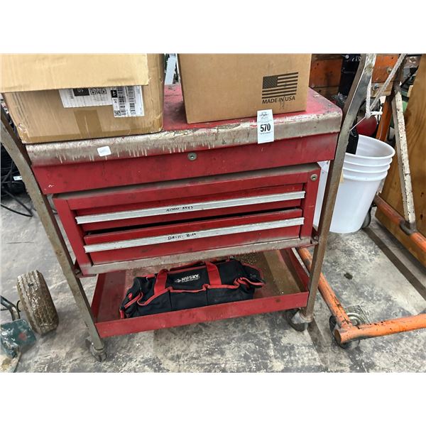 Red Tool Cart w/Husky Tool Bag