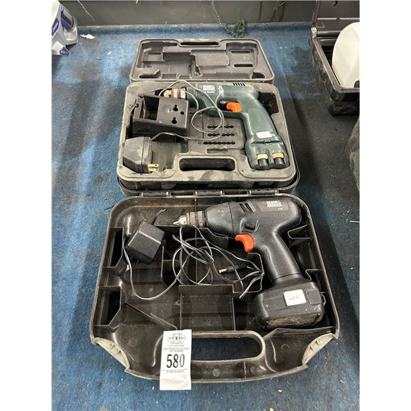 B & D Cordless Drills w/Cases and Chargers - 2