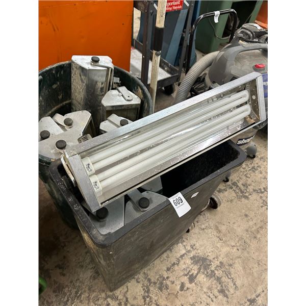Waste Cans 2 w/11 Small Shop Light Fixtures