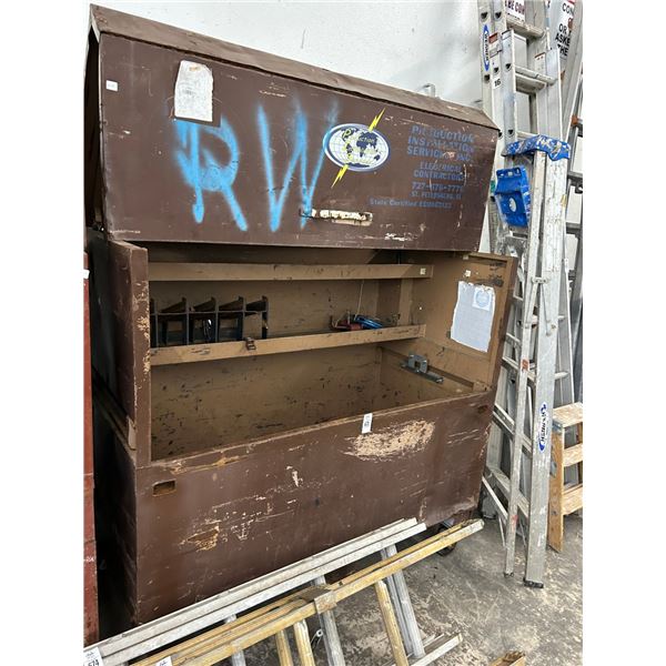 Large Brown Rolling Job Box