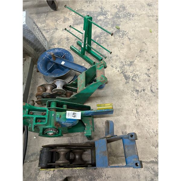 Spool Rack, Rollers, Pulley, Conduit Bending Unit