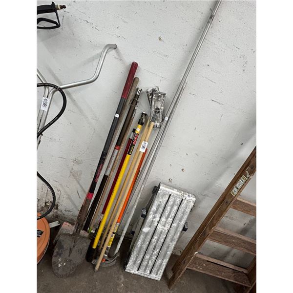 Conduit Bender, Paint Mixer, Shovels, Ext. Poles