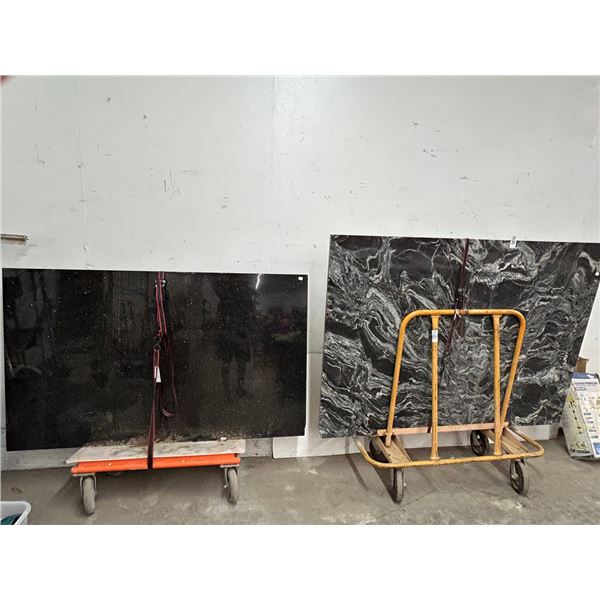 Granite Slabs Black/Swirl - 2 Carts Not Included