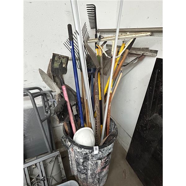 Waste Can w/Asst. Yard Tools