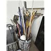 Image 1 : Waste Can w/Asst. Yard Tools