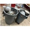 Image 1 : Brute Waste Cans 2 w/Dolly, Warehouse Lighting, Wire