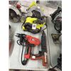 Image 1 : Ryobi Electric Circular Saw, Belt Sander, B & D Electric Drill, Stud Gun