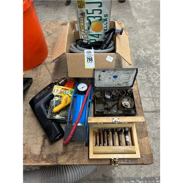 Foot Pump, Hole Saws, Forstner Bits, Spray Wand, Tree Pruner