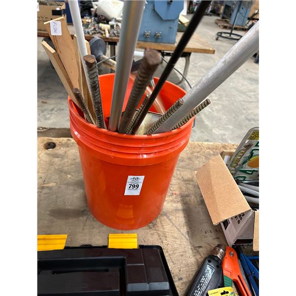 Bucket w/Rebar, Spray Wand, Paint Mixers, Teapot