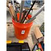 Image 1 : Bucket w/Rebar, Spray Wand, Paint Mixers, Teapot