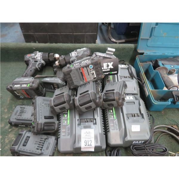 Flex Cordless Drills w/Battery/Chargers