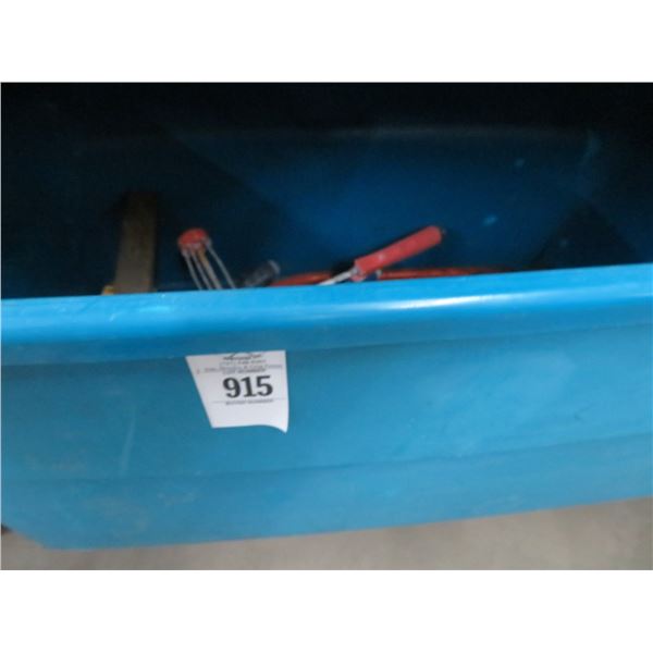 Blue Tote w/Squares, Paint Tape, Saws