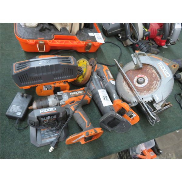 Ridgid Cordless Tools w/No Battery 2 Chargers