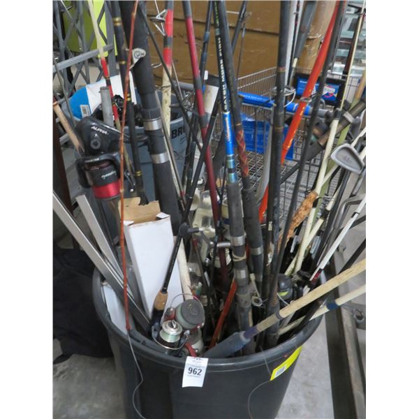 Waste Can Full Of Fishing Poles