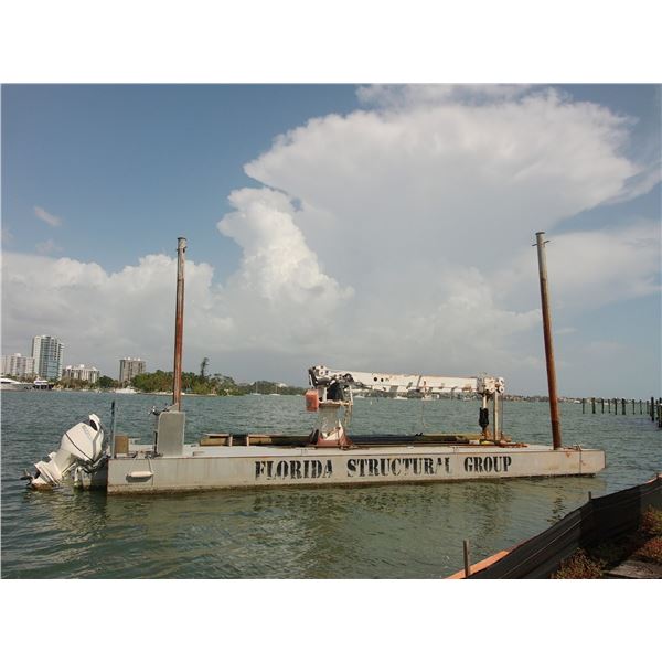 Heavy  15'  X  40'  Crane Barge w/Twin Suzuki 350's & Altec Telescoping