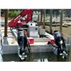Image 1 : Alum Approx.  12'  X  25'  Knuckle Crane Barge w/Twin Suzuki 150's