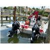 Image 2 : Alum Approx.  12'  X  25'  Knuckle Crane Barge w/Twin Suzuki 150's