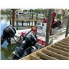 Image 4 : Alum Approx.  12'  X  25'  Knuckle Crane Barge w/Twin Suzuki 150's