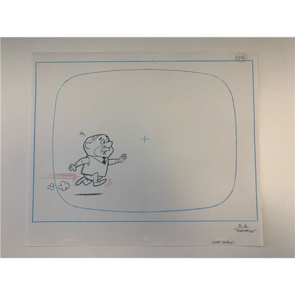Scott Shaw original artwork for animation cel