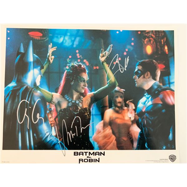 Batman & Robin signed lobby card. GFA Authenticated