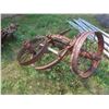 Image 2 : 3 Steel Wagon Wheels | Diameter 28" | Weathered