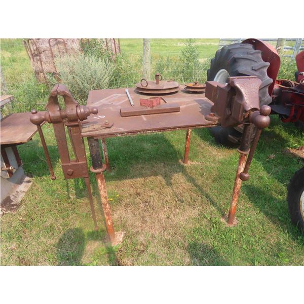 Steel Table 36" x 44" x 44" | 2 Vises | Former